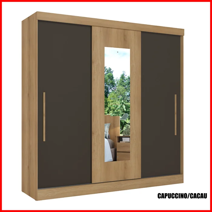 Placard 3 puertas corredizas con espejo – Vision - Roperos y placares, Uruguay | Punto Unión