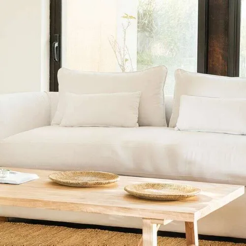 SILLON GINEBRA CURVO - LINO ANTIMANCHAS en Off-white - Sillones y sofás, Uruguay | La Iberica