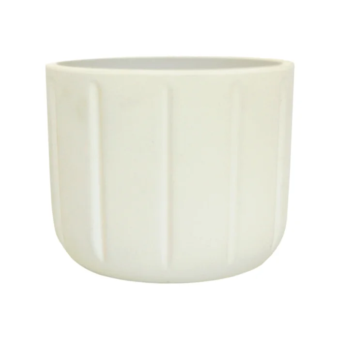 MACETA SPELLO PILASTRI BLANCA 15X15CM en Blanco - Macetas, Uruguay | Decohogar, vista 2