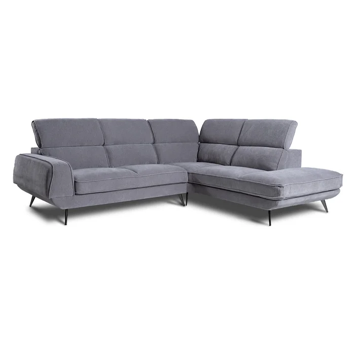 Rinconera Versatile - Tela Microfibra - Chaise Derecho - 6686-7 Gris en Gris - Sillones y sofás, Uruguay | NYR