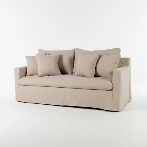 Sofá Summer con Funda - Tela Rústica - 2,5 cuerpos - TD5263-1636 (Capuccino) en Beige - Sillones y sofás, Uruguay | NYR