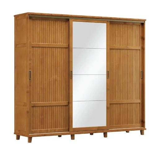 Ropero Placard 3 Puertas Corredizas Con Espejo 100% Madera - Roperos y placares, Uruguay | Muebles Express