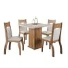 Juego De Comedor 4 Sillas Tapizadas Tapa Cuadrada Mdp en Madera natural - Mesas de comedor, Uruguay | Soy Hogar, vista 3