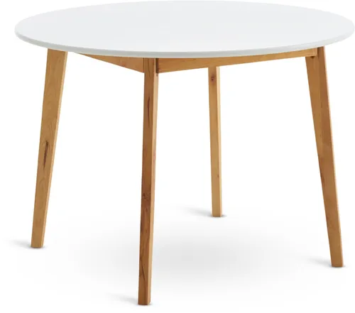 Mesa de comedor JEGIND Ø105 blanco/natural en Blanco/natural - Mesas de comedor, Uruguay | JYSK