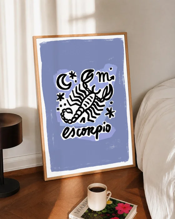 Escorpio - Cuadro Signo del Zodíaco en Violeta - Láminas, Uruguay | Kiosko de Mar, vista 2