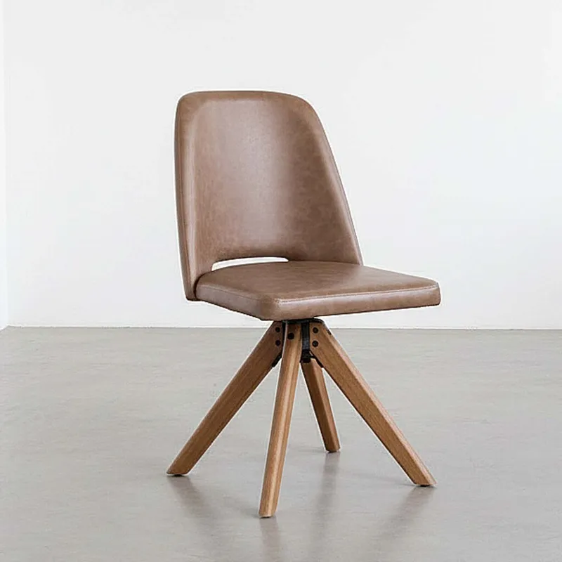 Silla De Oficina Madera-y-pu Marron Hera en Beige - Sillas de escritorio, Uruguay | Divino