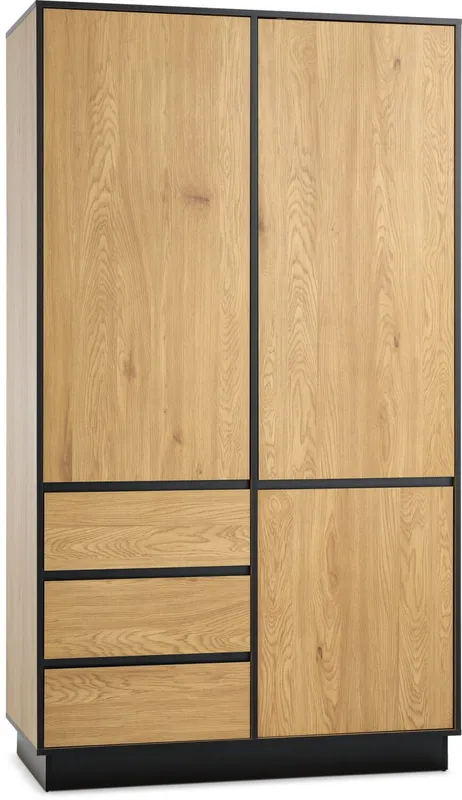 Armario ODENSE 120x210 combi roble en Madera natural - Roperos y placares, Uruguay | JYSK