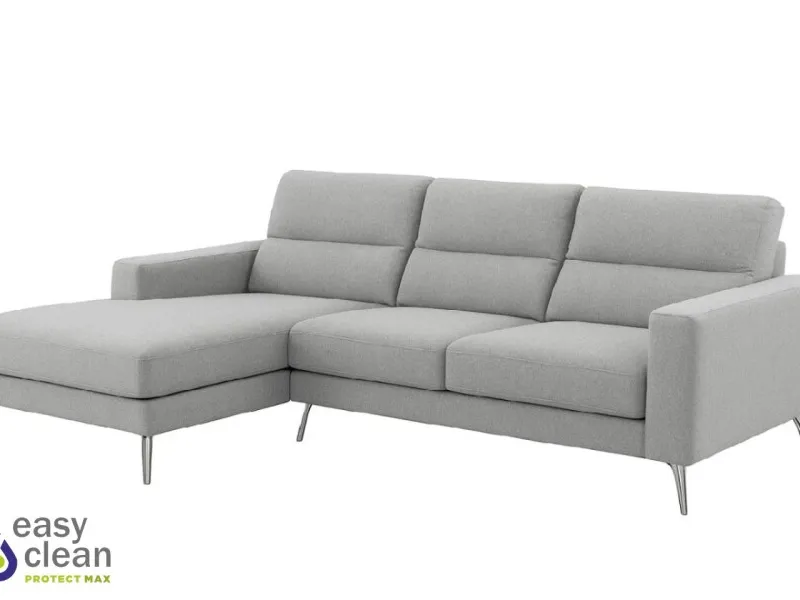 Sofá Chaise MILO en Tela Easy Clean - Gris en Gris - Sillones y sofás, Uruguay | Finkel