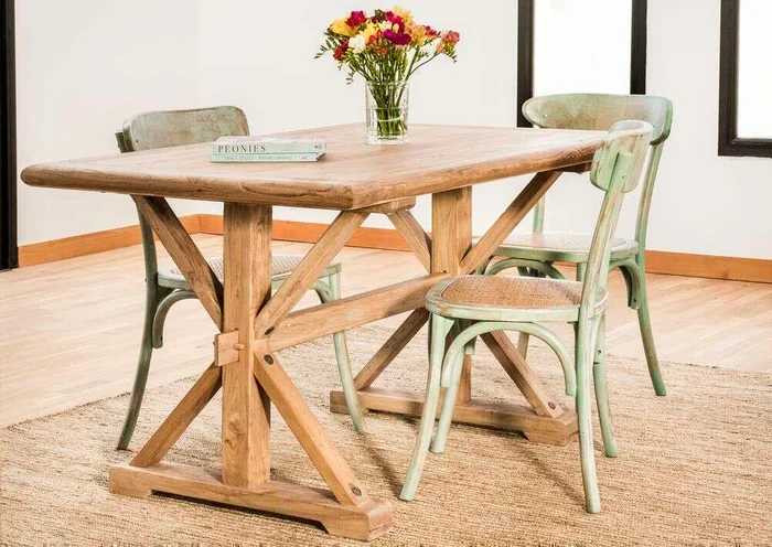 MESA COMEDOR DE OLMO JACINTA - 1.40 X 0.90 MTS en Madera natural - Mesas de comedor, Uruguay | La Iberica, vista 7