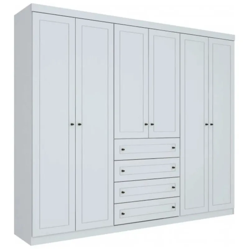 Ropero Americano Blanco 6 P Mdf en Blanco - Roperos y placares, Uruguay | Albanés