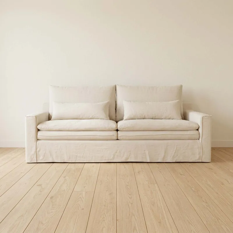Sofá 3 Cuerpos Tela Natural-beige Positano Beige en Beige - Sillones y sofás, Uruguay | Divino