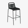Taburete Lambton de cuerda - negro y acero con acabado negro altura 74 cm en Negro - Butacas, banquetas y puffs, Uruguay | Kavehome, vista 1 de 8