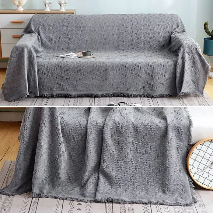 Manta para sillón y cama 230x250cm - gris en Gris - Textiles, Uruguay | Buho Store, vista 5