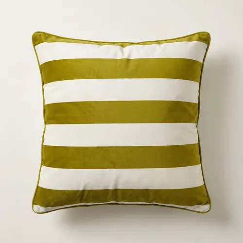 Almohadón Terciopelo Suave Rayas en Amarillo - Textiles, Uruguay | Cabana
