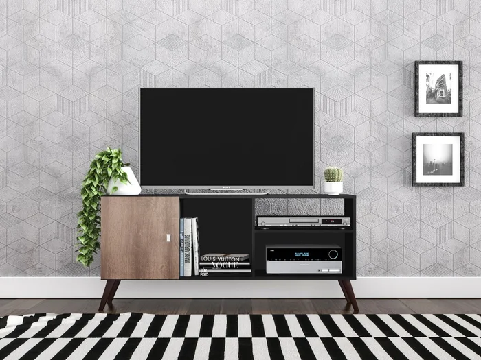 Rack Tv Linea Retro Mesa De Living 1 Puerta Rt3014 Negro en Negro - Muebles para TV, Uruguay | Soy Hogar, vista 5