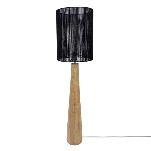 Lámpara de pie Madera y yute Negro Vml-13736 Negro/natural - Lámparas de mesa, Uruguay | Le Blanc