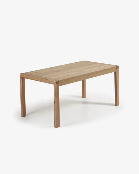 Mesa extensible Briva - 200 (280) x 100 cm madera maciza de roble y pino acabado natural en Madera natural - Mesas de comedor, Uruguay | Kavehome