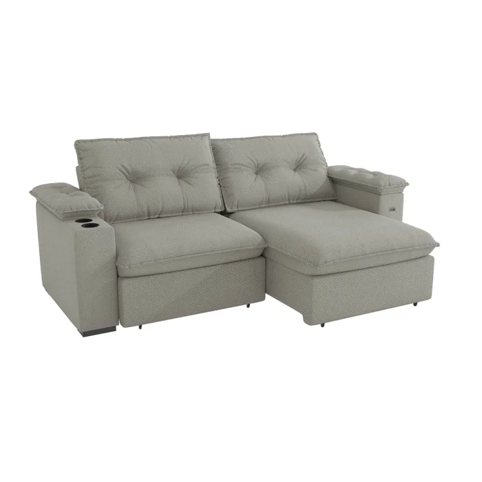 Sofa Zandon 260CM - Retractil/Reclinable en Lino Arena A085 - Sillones y sofás, Uruguay | Balton, vista 33
