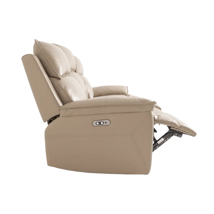 Recliner Eléctrico 3 Cuerpos Cuero-y-simil-cuero Marron Joshua Taupe en Beige - Sillones y sofás, Uruguay | Divino, vista 9