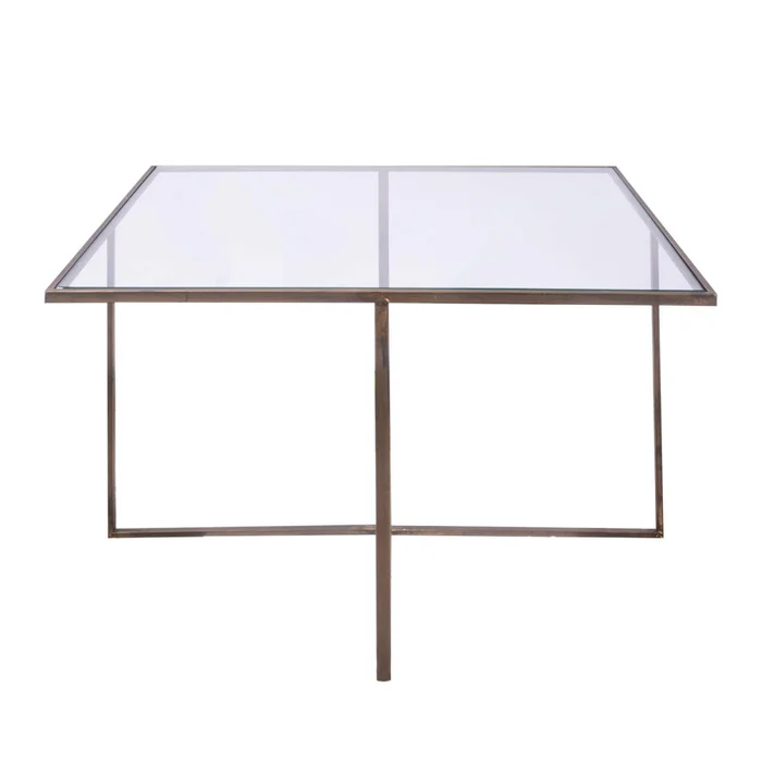 Mesa Auxiliar Vidrio Gris Strasburg 779206 Bronce en Dorado - Mesas de living, Uruguay | Divino, vista 3