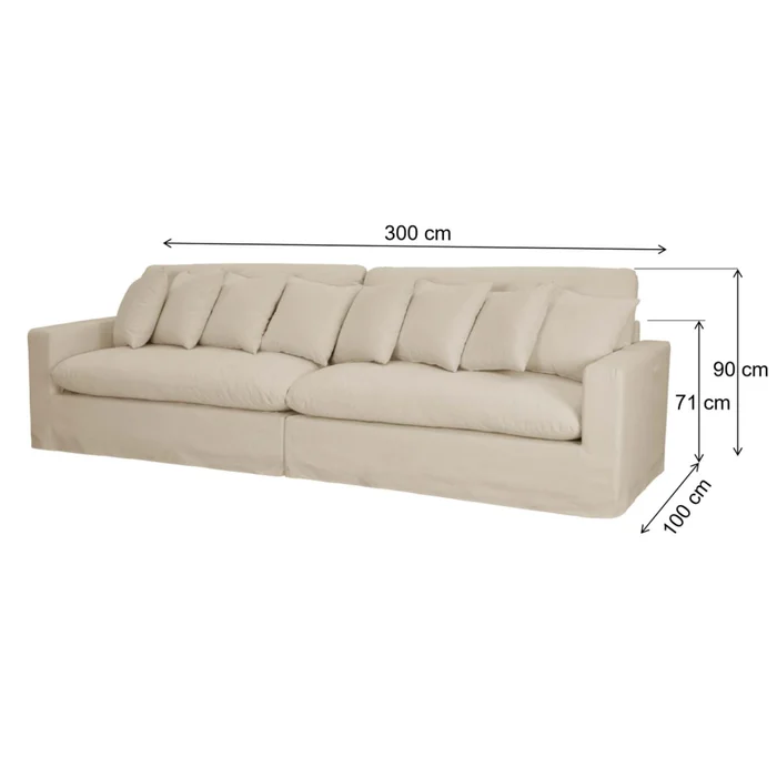 Sofá 4 Cuerpos Tela Natural-beige Marbella Beige en Beige - Sillones y sofás, Uruguay | Divino, vista 6
