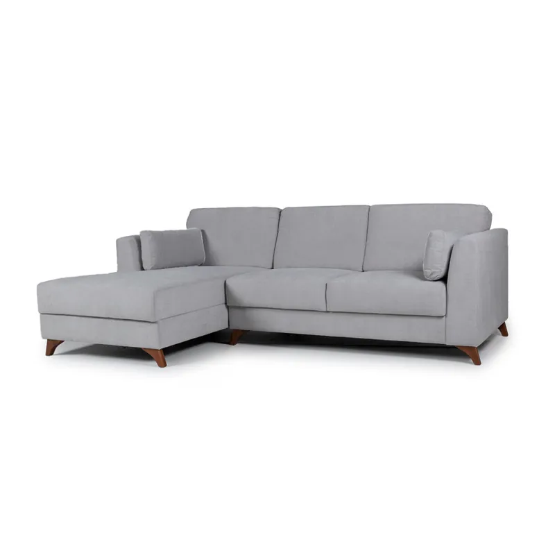 Rinconera Capri - Tela Microfibra - Chaise izquierdo - Kruger 06-155 (Ceniza) en Gris - Sillones y sofás, Uruguay | NYR