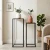 Marcal Set 2 mesas aux 27x27x70/23x23x60cm madera y metal - Moderna Hogar en Madera natural - Muebles para TV, Uruguay | Moderna Hogar, vista 2 de 3