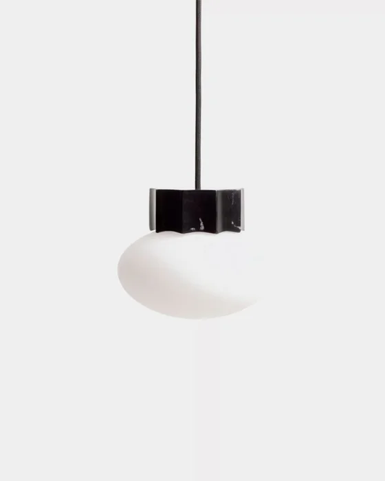 Lámpara de techo Idela de cristal ahumado y mármol negro Ø15 cm en Negro - Lámparas colgantes, Uruguay | Kavehome