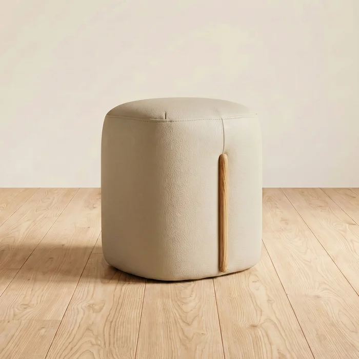 Puff Cuero-100-natural Natural-beige Malta Arena en Beige - Sillones y sofás, Uruguay | Divino