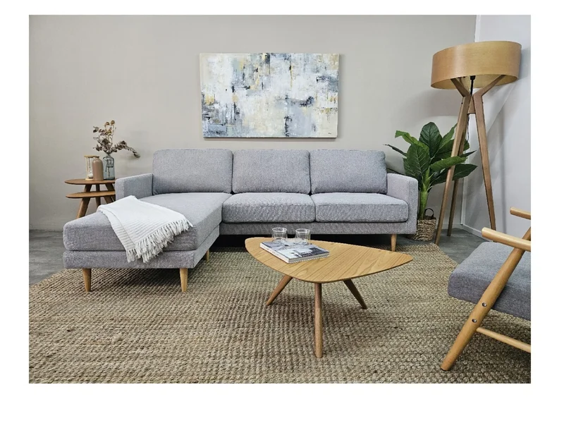 Sofa con Chaise PRADA PREVENTA - Light Grey Tela Rústica en Light Grey Tela Rústica - Sillones y sofás, Uruguay | Finkel, vista 3