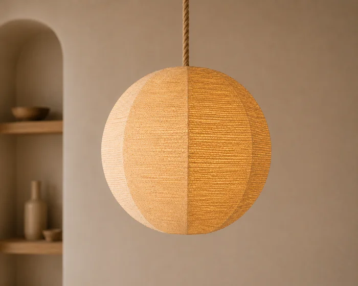 Lampara colgante de hilo GEA en Madera natural - Lámparas colgantes, Uruguay | Simple Deco