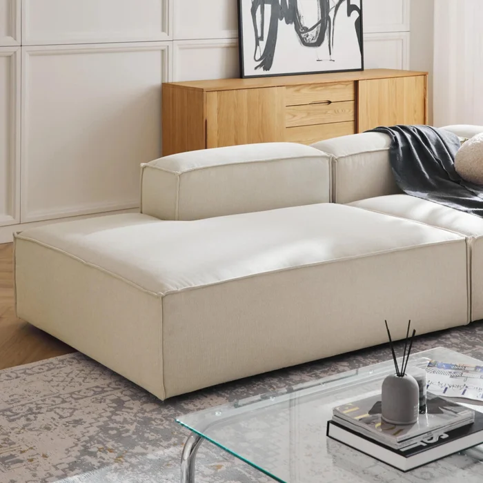 Sillón Nicole Chaise Lounge Simple Derecho - Beige en Beige - Sillones y sofás, Uruguay | Samic, vista 2