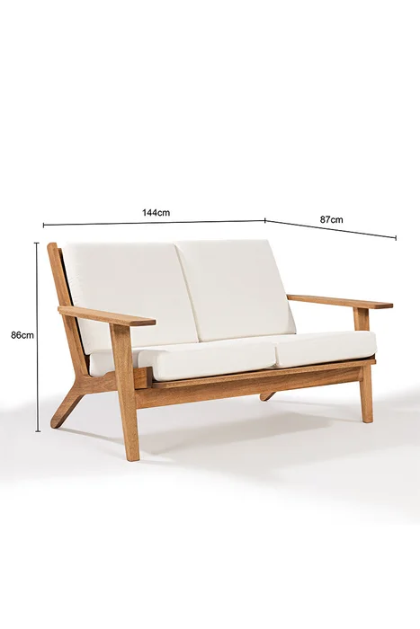 SOFA LOTUS 2 LUGARES ACQUABLOCK CRUDO 144x87x86CM JATOBA - Muebles para el exterior, Uruguay | Vinibel, vista 3