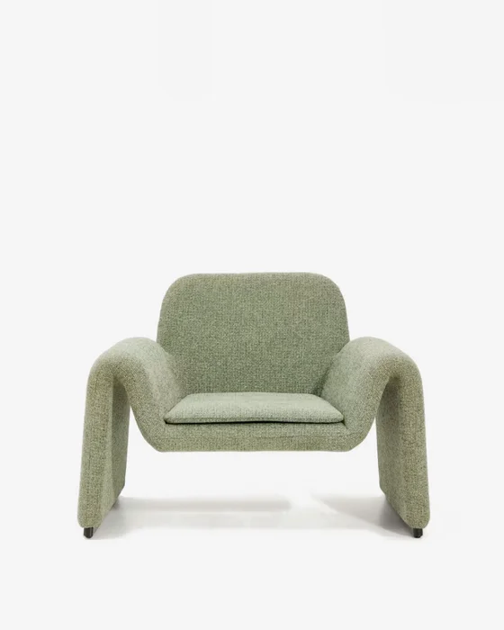 Butaca Melvia - de chenilla verde en Verde - Butacas, banquetas y puffs, Uruguay | Kavehome, vista 8