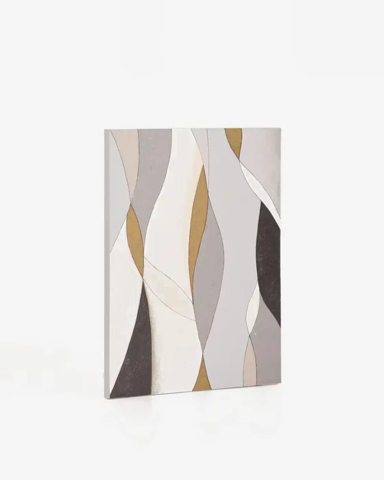 Lienzo abstracto Marvilo gris y mostaza 80 x 100 cm en Multicolor - Decoración de pared, Uruguay | Kavehome