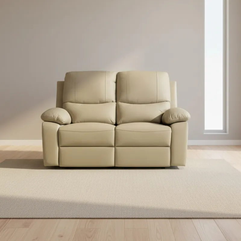 Recliner Manual 2 Cuerpos Cuero-y-simil-cuero Marron Lina Taupe en Beige - Sillones y sofás, Uruguay | Divino
