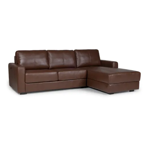 Rinconera Como - Cuero Básico - 2 + Chaise derecho - New Brown en Beige - Sillones y sofás, Uruguay | NYR
