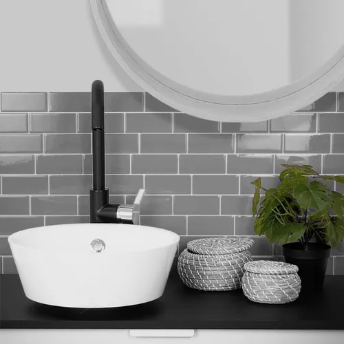 Azulejos adhesivos para cocina baño diseño ladrillo 10uds - Gris en Gris, Uruguay | Buho Store