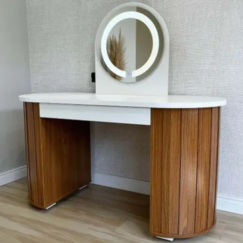 Escritorio Tocador C/luz Mdf Marron Vanity en Multicolor - Escritorios y sillas de escritorio, Uruguay | Divino
