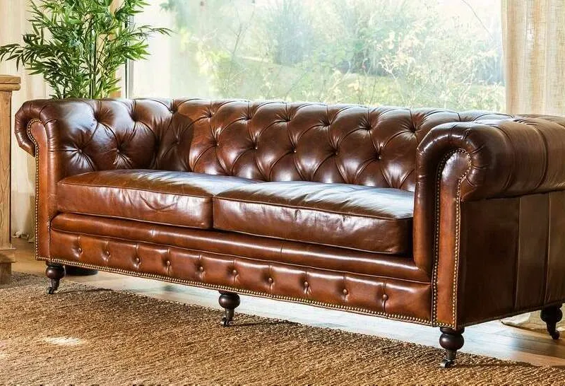SILLON CHESTERFIELD CUERO ITALIANO - 3 CUERPOS - Sillones y sofás, Uruguay | La Iberica