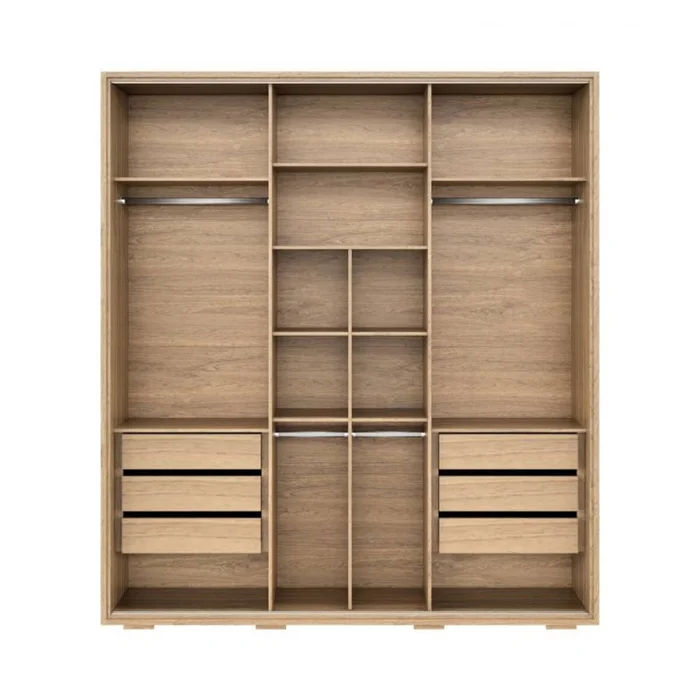 Ropero puertas corredizas con Espejo 2.1 - Hanover en Madera natural - Roperos y placares, Uruguay | Rústico Hogar, vista 2