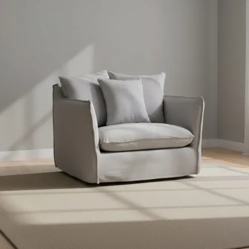 Loveseat Funda Desmontable 1 Cuerpo Tela-premium Gris Bahama en Gris - Sillones y sofás, Uruguay | Divino