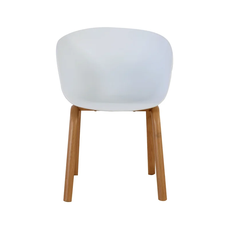 Silla De Comedor Polipropileno-y-madera Blanco Gardenia en Blanco - Sillas, Uruguay | Divino, vista 3