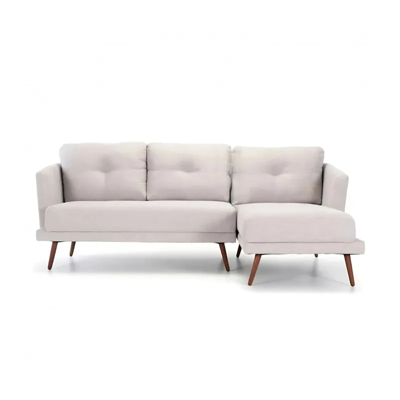 Sofá Con Chaise Triunfo - 3 Cuerpos - Gris Chaise Derecho en Gris - Sillones y sofás, Uruguay | Rústico Hogar