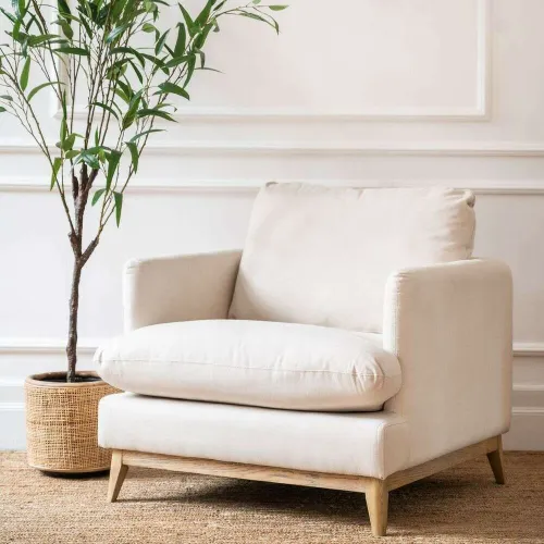 BUTACA AUGUSTA XL - FRESNO NATURAL en Off-white - Butacas, banquetas y puffs, Uruguay | La Iberica