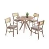 Juego De Comedor 4 Sillas Tapizadas Color Madera - Mesas de comedor, Uruguay | Soy Hogar, vista 2
