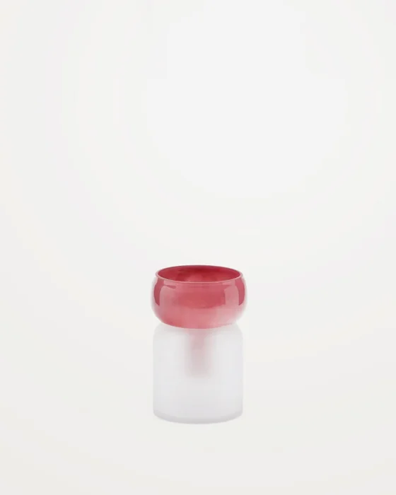 Jarrón Kelse de vidrio transparente y rosa 19 cm en Rosa - Jarrones, Uruguay | Kavehome