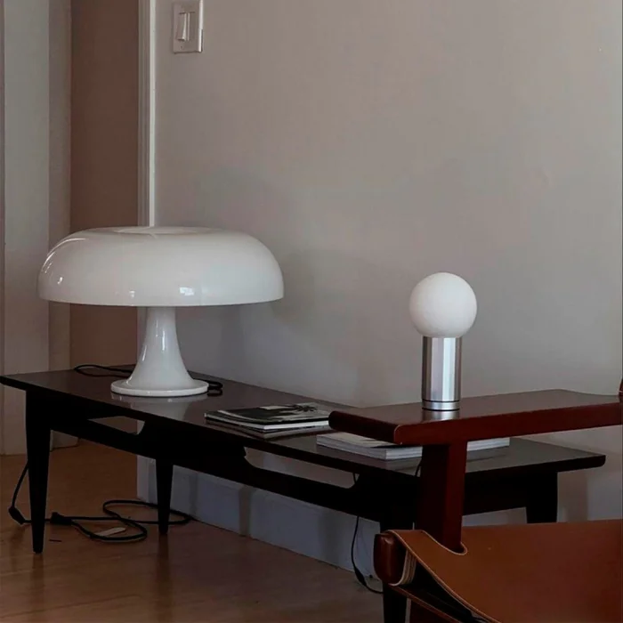 Lampara de mesa retro Mushroom - blanco en Blanco - Lámparas de mesa, Uruguay | Buho Store, vista 9