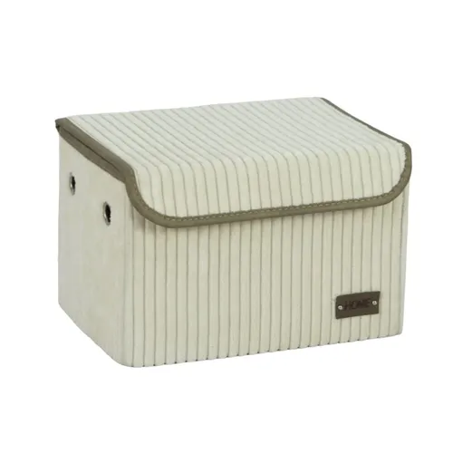 CAJA ORGANIZADOR REC C/TAPA 30X20XH20CM PANA CRUDO en Off-white - Canastos, Uruguay | Decohogar