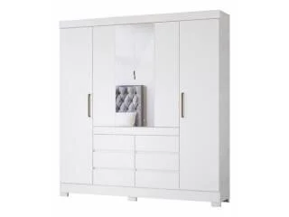 Ropero 4 puertas, 6c CADIS c/Espejo Blanco en Blanco - Almendra White - Roperos y placares, Uruguay | Quesal, vista 7